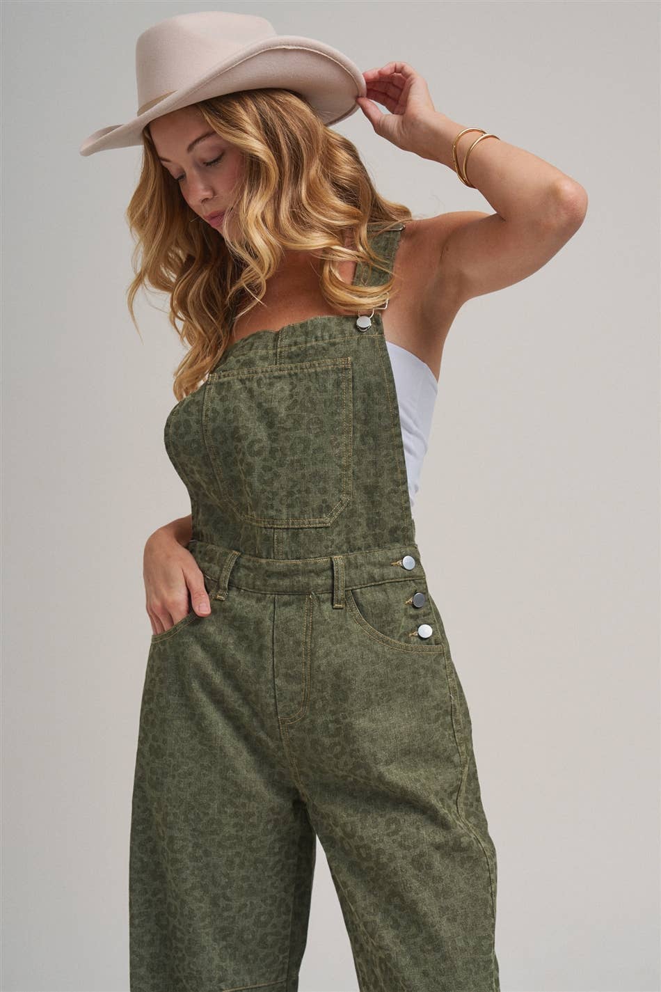 Vintage Leopard Overall Jumpsuit