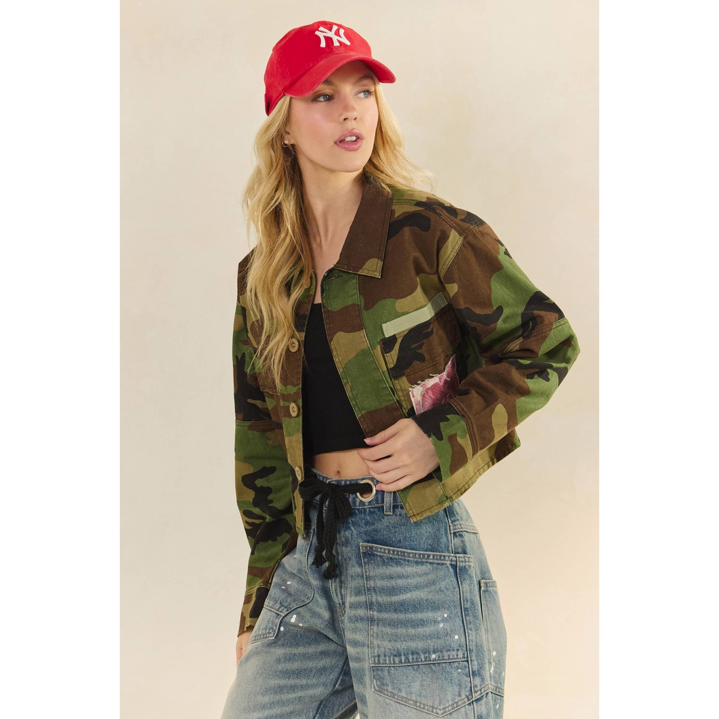 Camo Floral Contrast Jacket