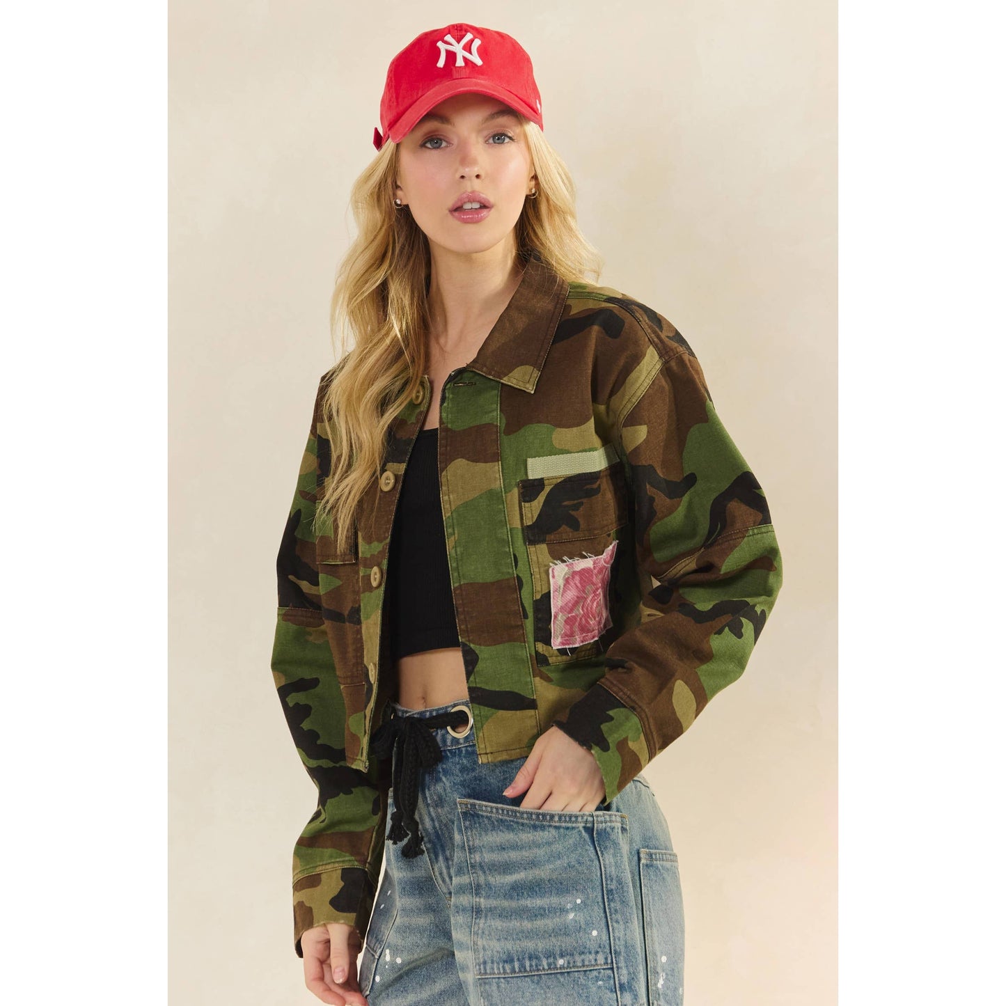Camo Floral Contrast Jacket