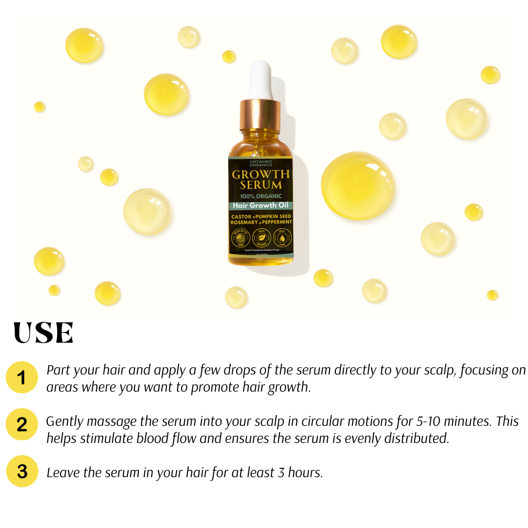 Organic Hair Growth Oil | 2 Fl. Oz. Glass Dropper