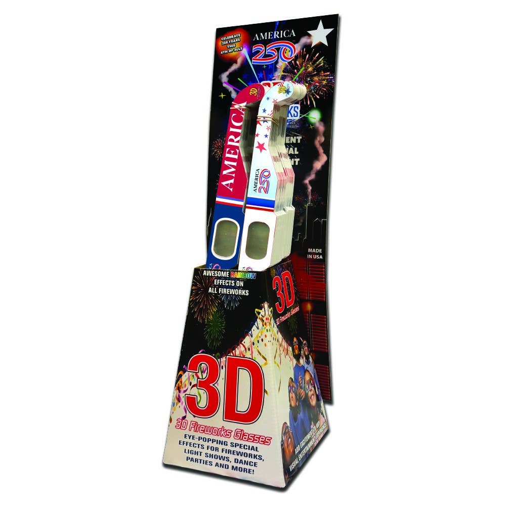 250th Anniversary 3D Fireworks Glasses for 4th of July