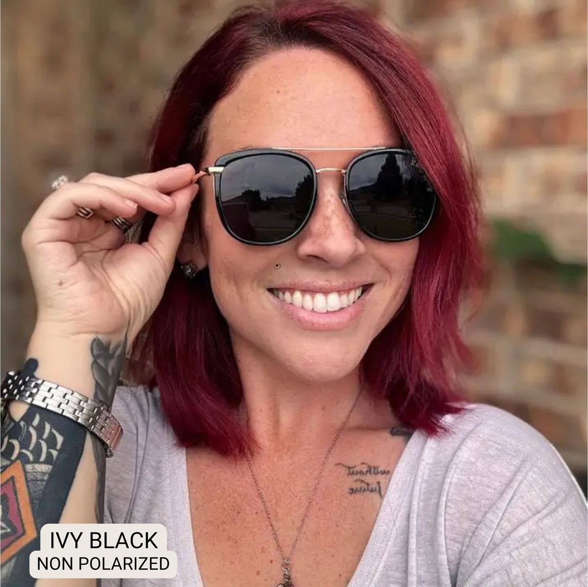 Ivy - Women's Oversized Square Sunglasses: MARBLE