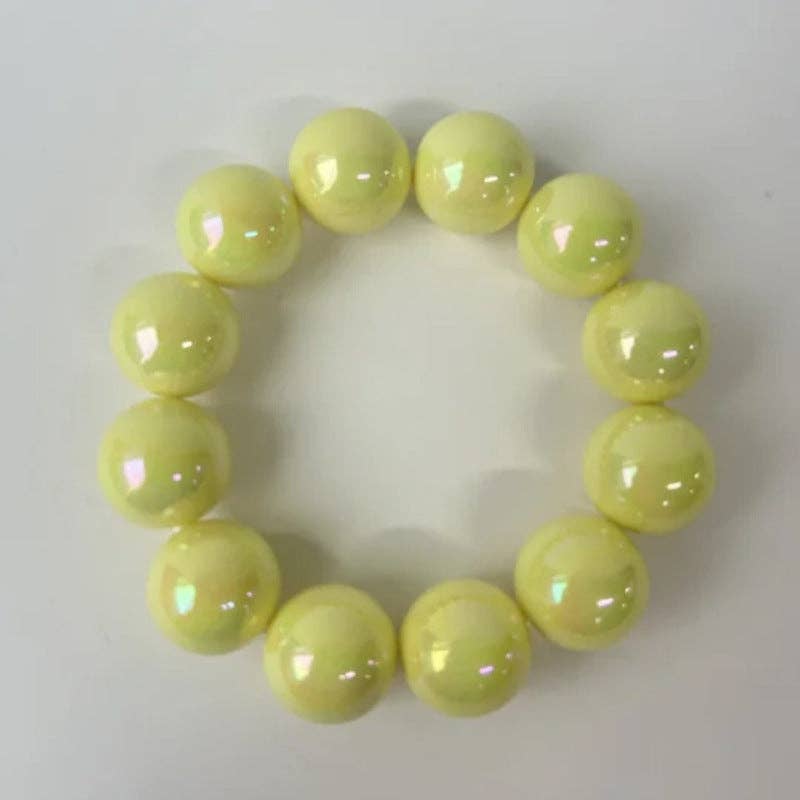 Colorful Holographic Bead Resin Bangle Dopamine N6A225: B03