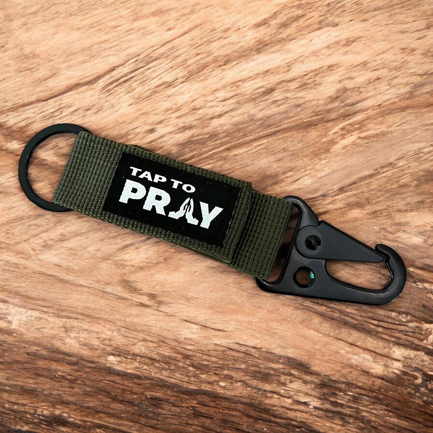 Tap To Pray™ - Tactical Carabiner Keychain: Black