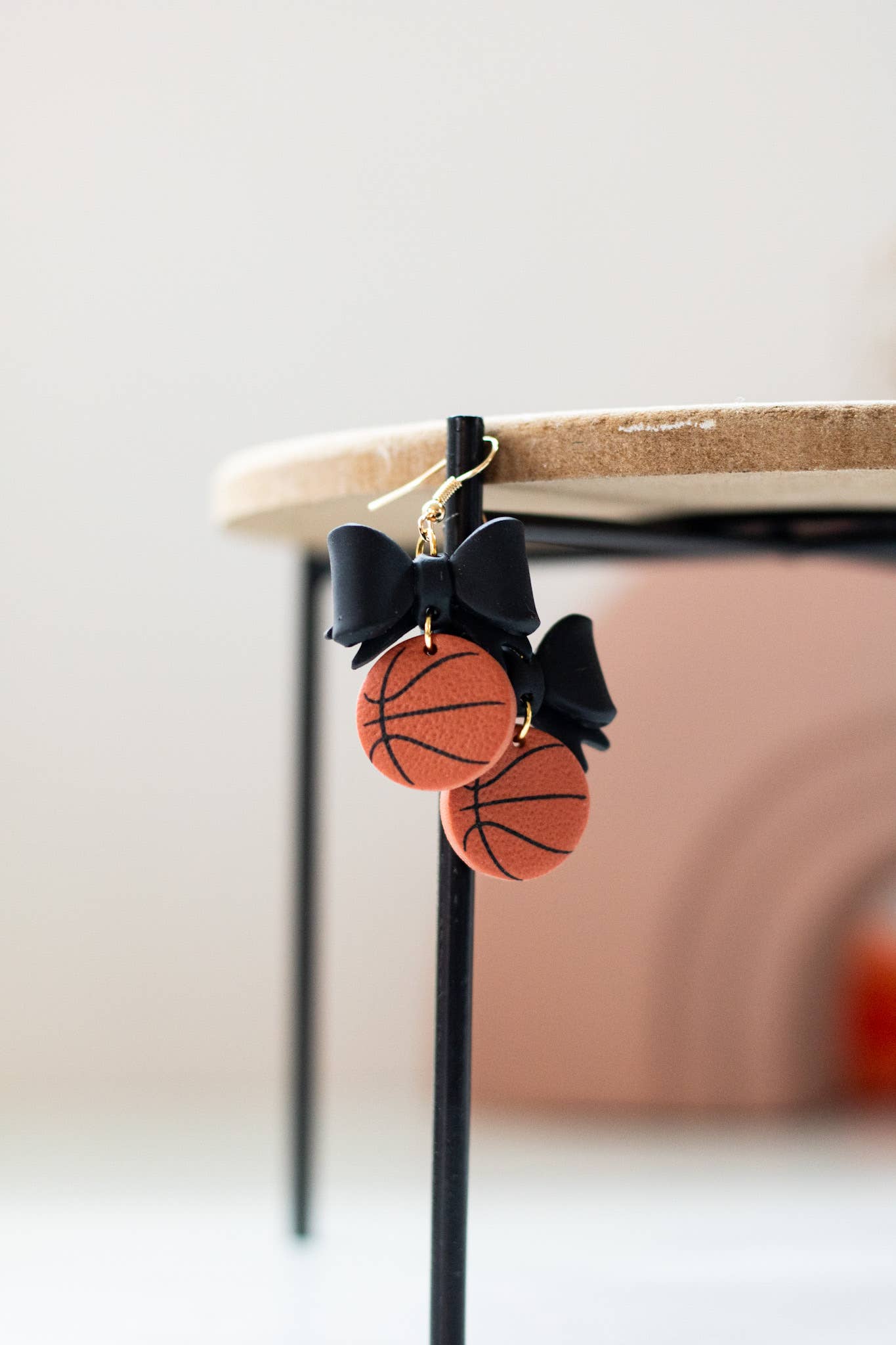 Basketball Bow Dangle Earrings