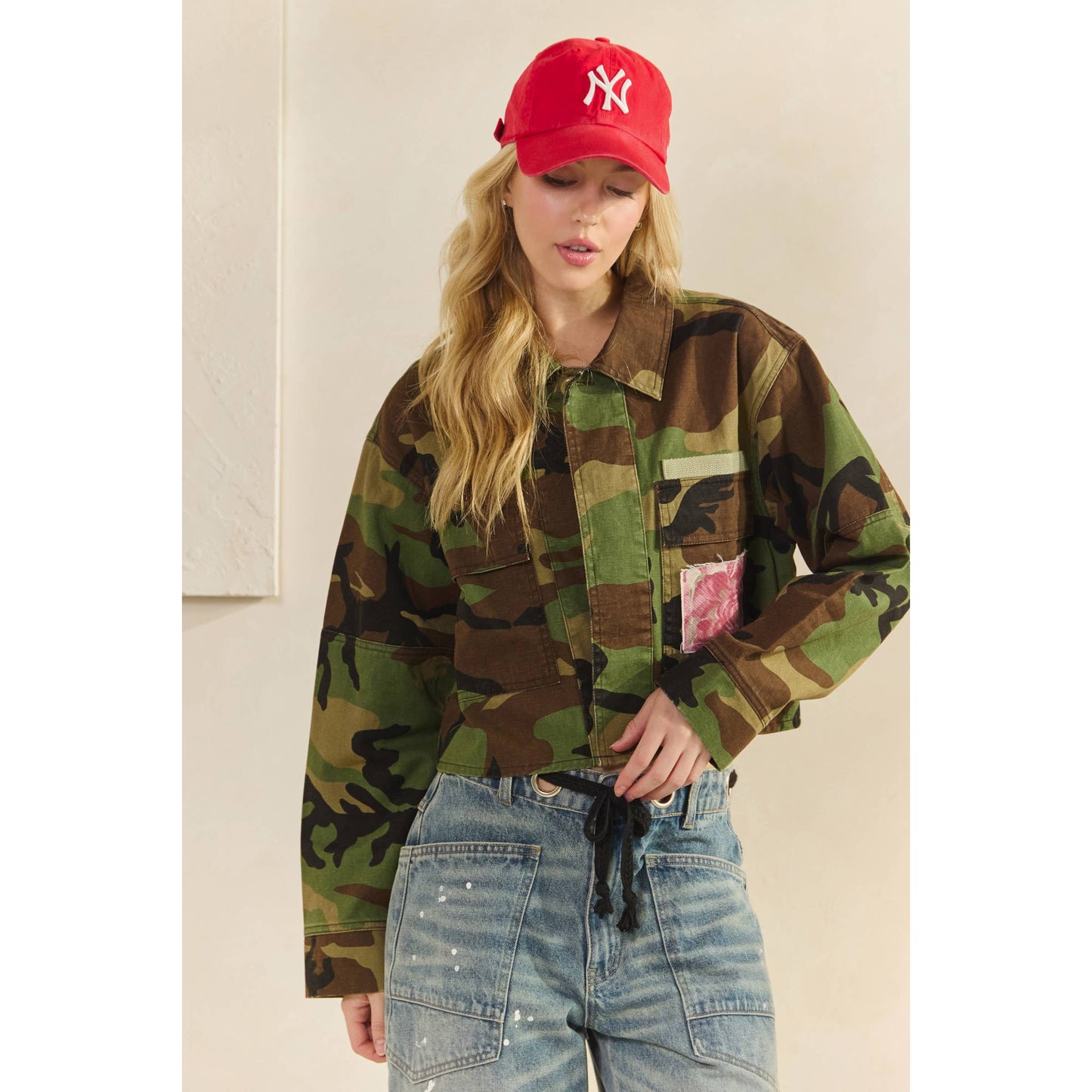 Camo Floral Contrast Jacket
