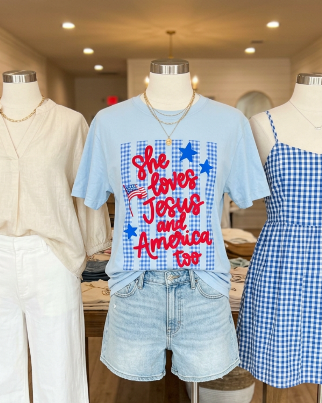 She Love Jesus and America Too Tee