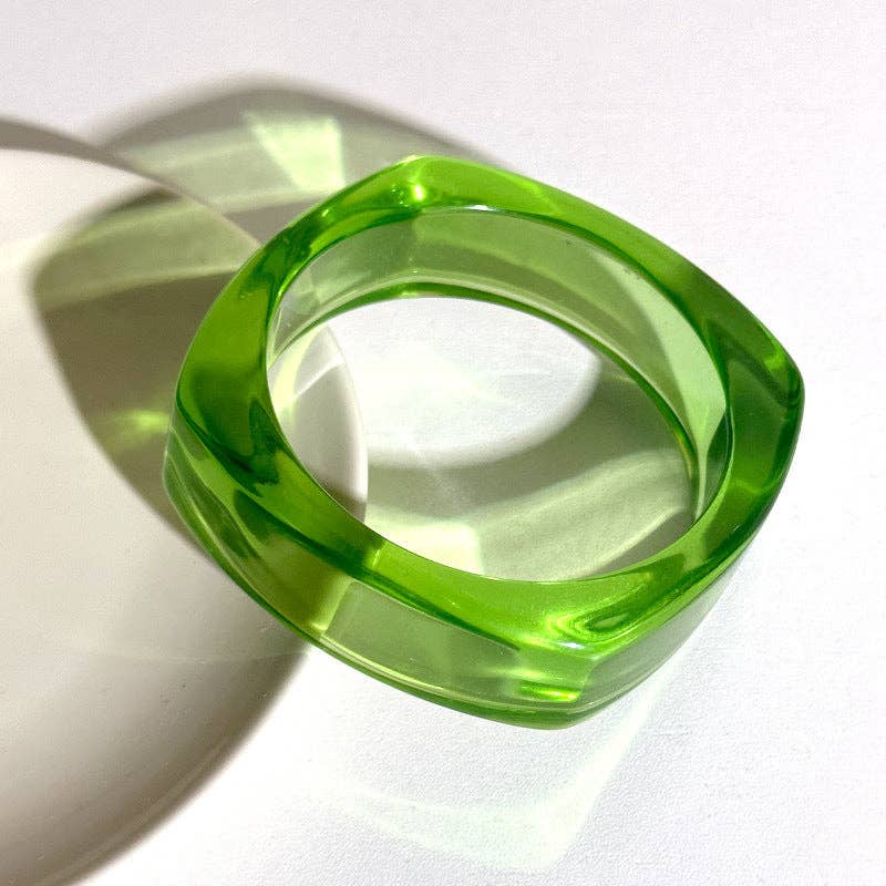 Colorful Holographic Bead Resin Bangle Dopamine N6A225: A03