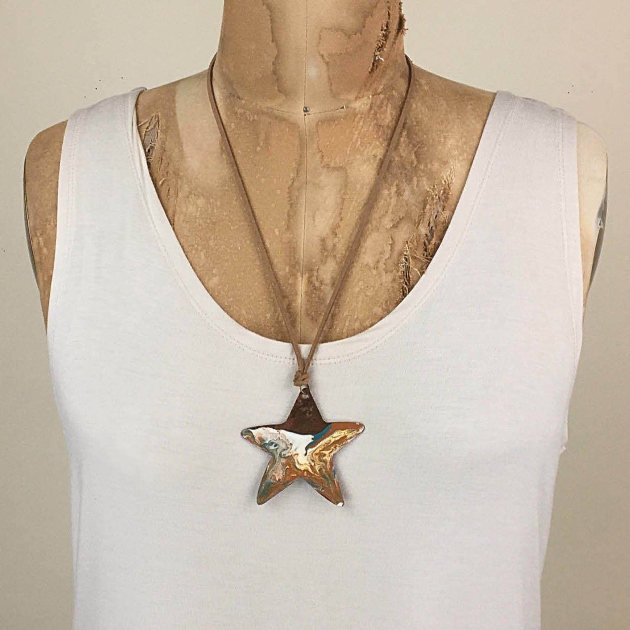 Desert Swirl Wide Star Necklace