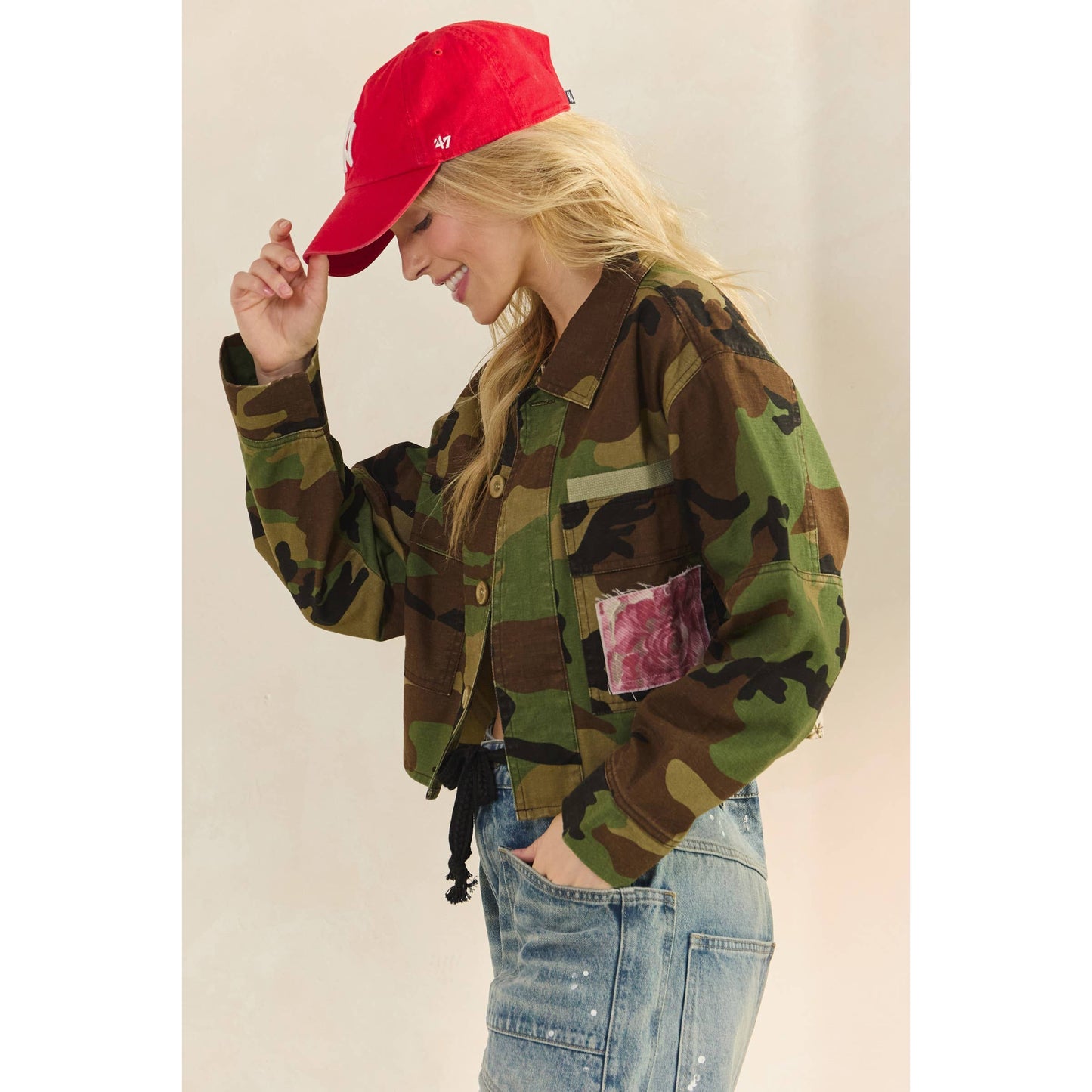 Camo Floral Contrast Jacket
