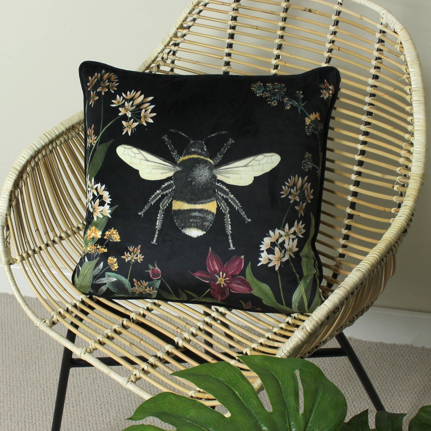 Midnight Garden Bee Pillow