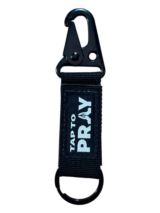 Tap To Pray™ - Tactical Carabiner Keychain: Black