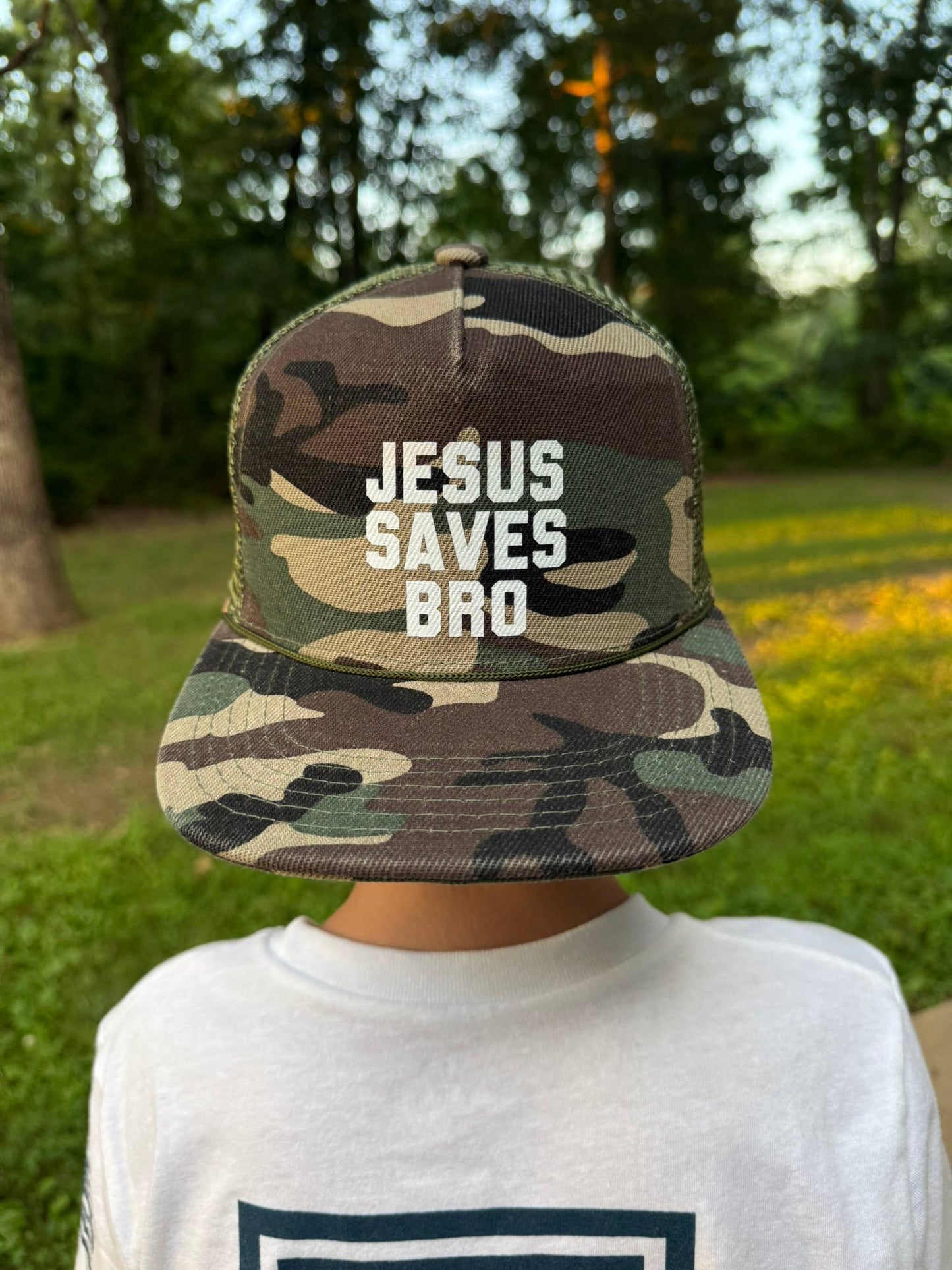 Youth Jesus Saves Bro Camo Hat