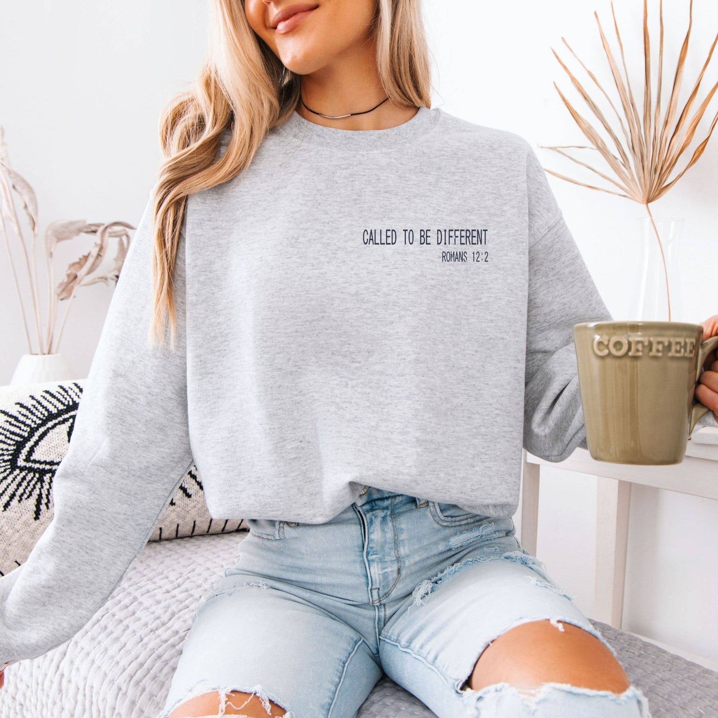 Called To Be Different Faith Fall Graphic Sweatshirt: Ash / 2XL