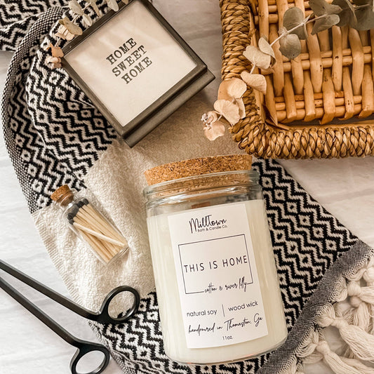 This Is Home Soy Candle-100% Natural Soy Wax | Wooden-Wick Candles | Clean-Burning & Long-Lasting