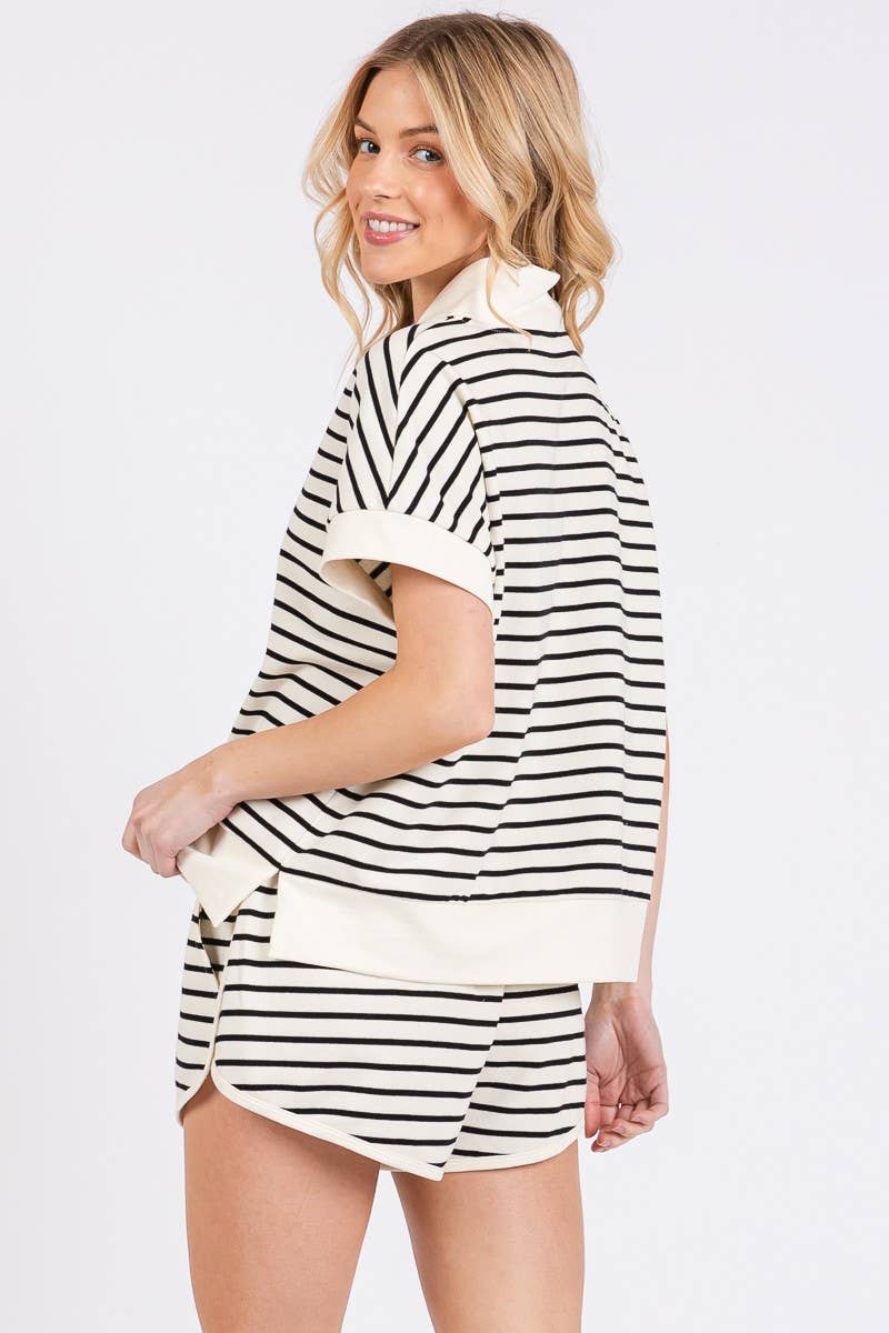 Half Zip Shorts Set