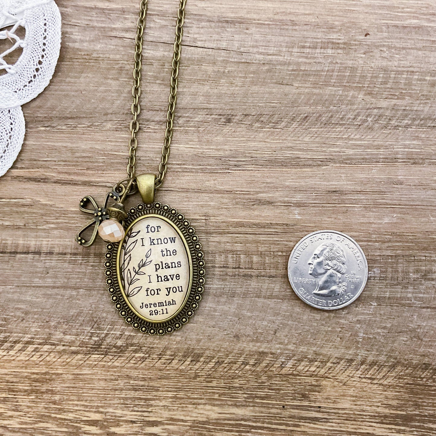 Jeremiah 29:11 Glass Pendant Necklace