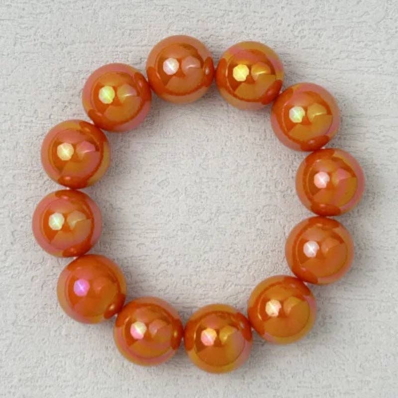 Colorful Holographic Bead Resin Bangle Dopamine N6A225: A01