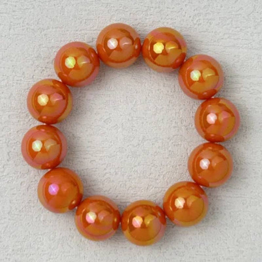 Orange Holographic Bead Resin Bangle