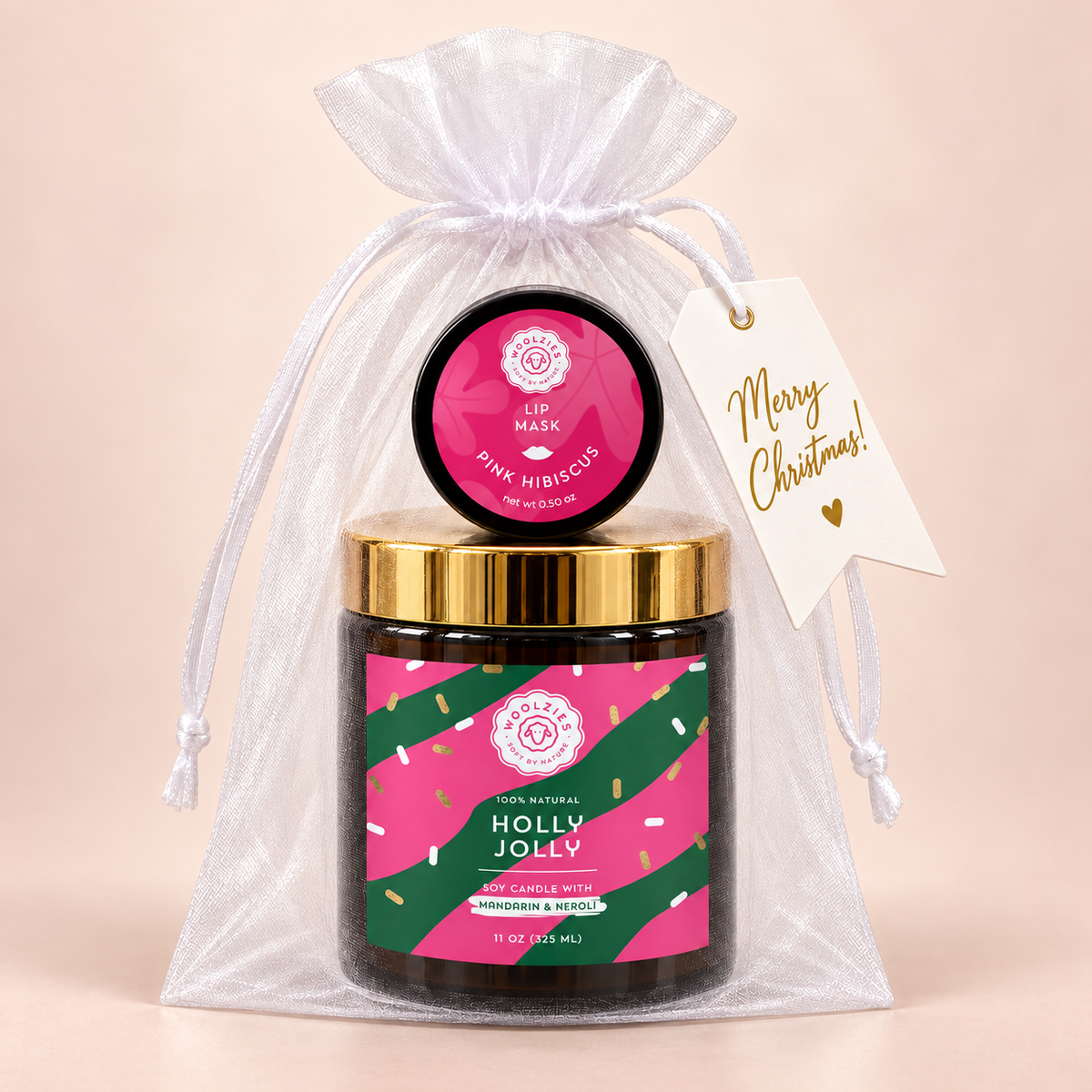 Christmas Stocking Stuffer – Mini Candle + Lip Mask