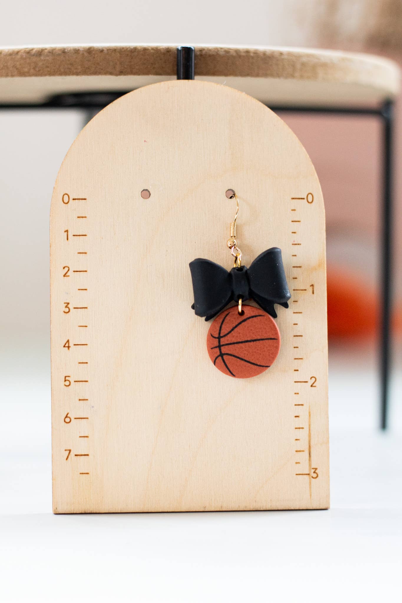 Basketball Bow Dangle Earrings