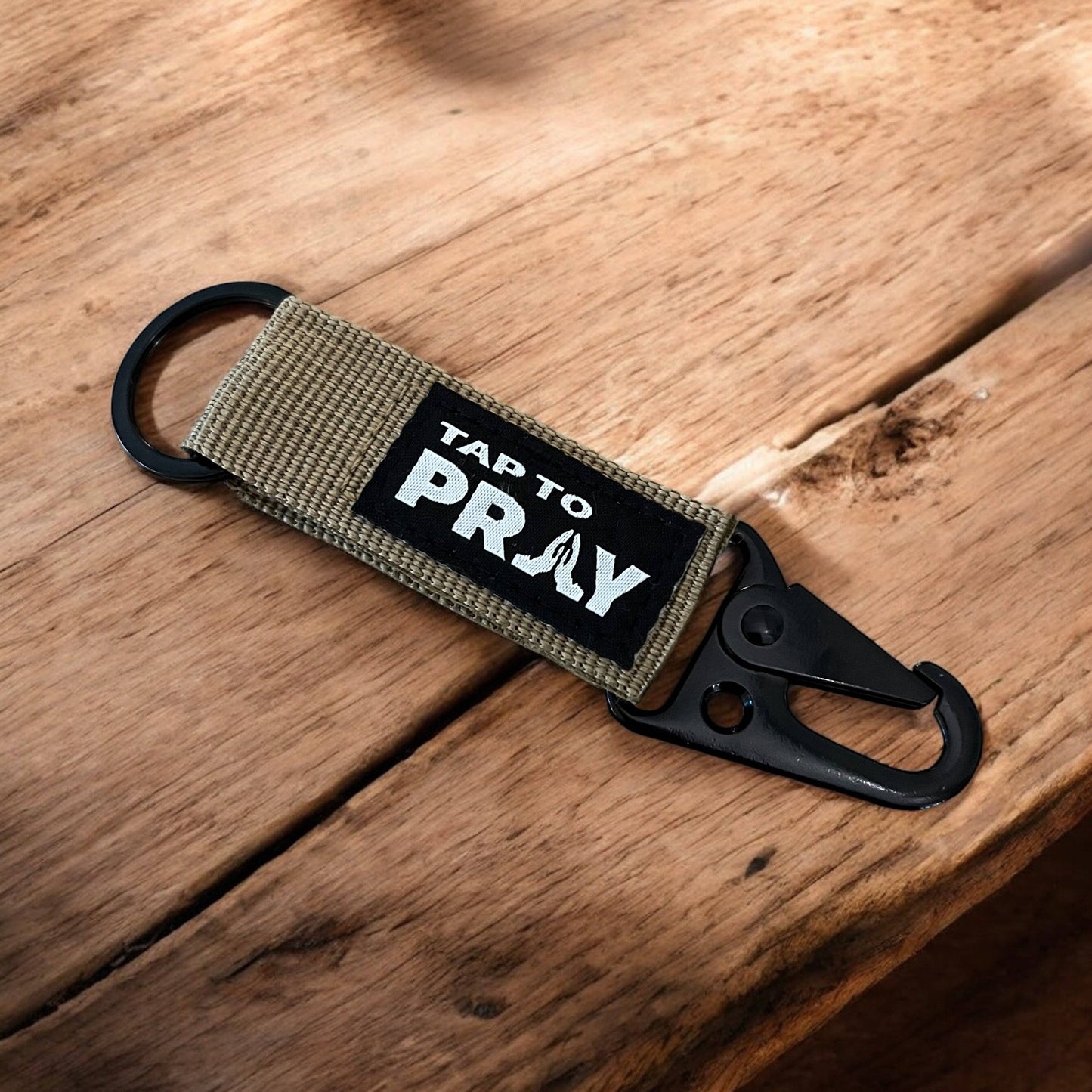 Tap To Pray™ - Tactical Carabiner Keychain: Black