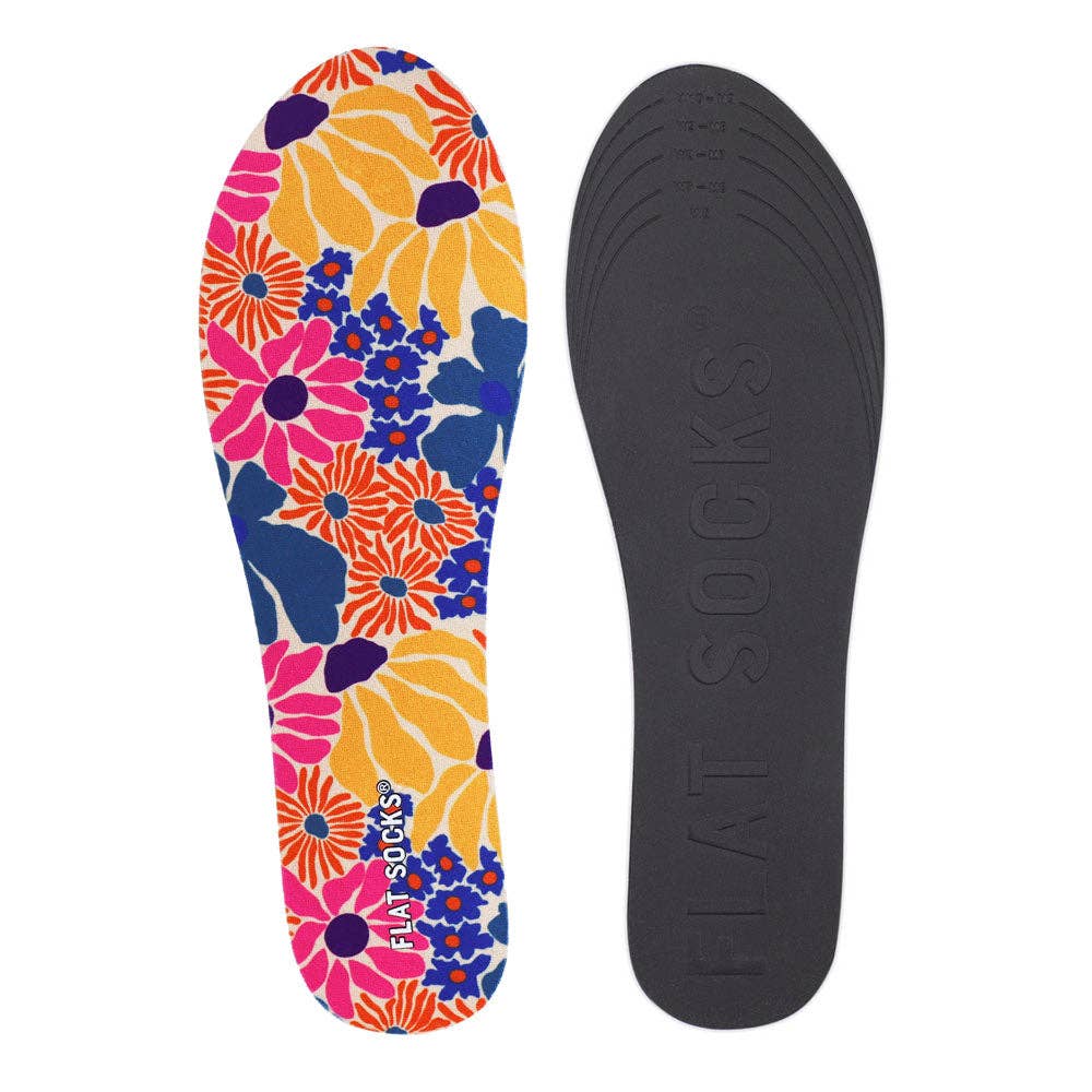 Groovy Bloom Flat Socks: Small