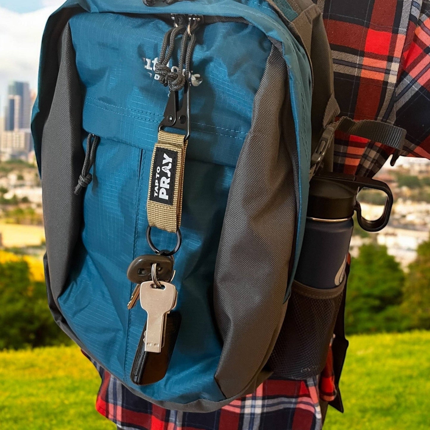 Tap To Pray™ - Tactical Carabiner Keychain: Black