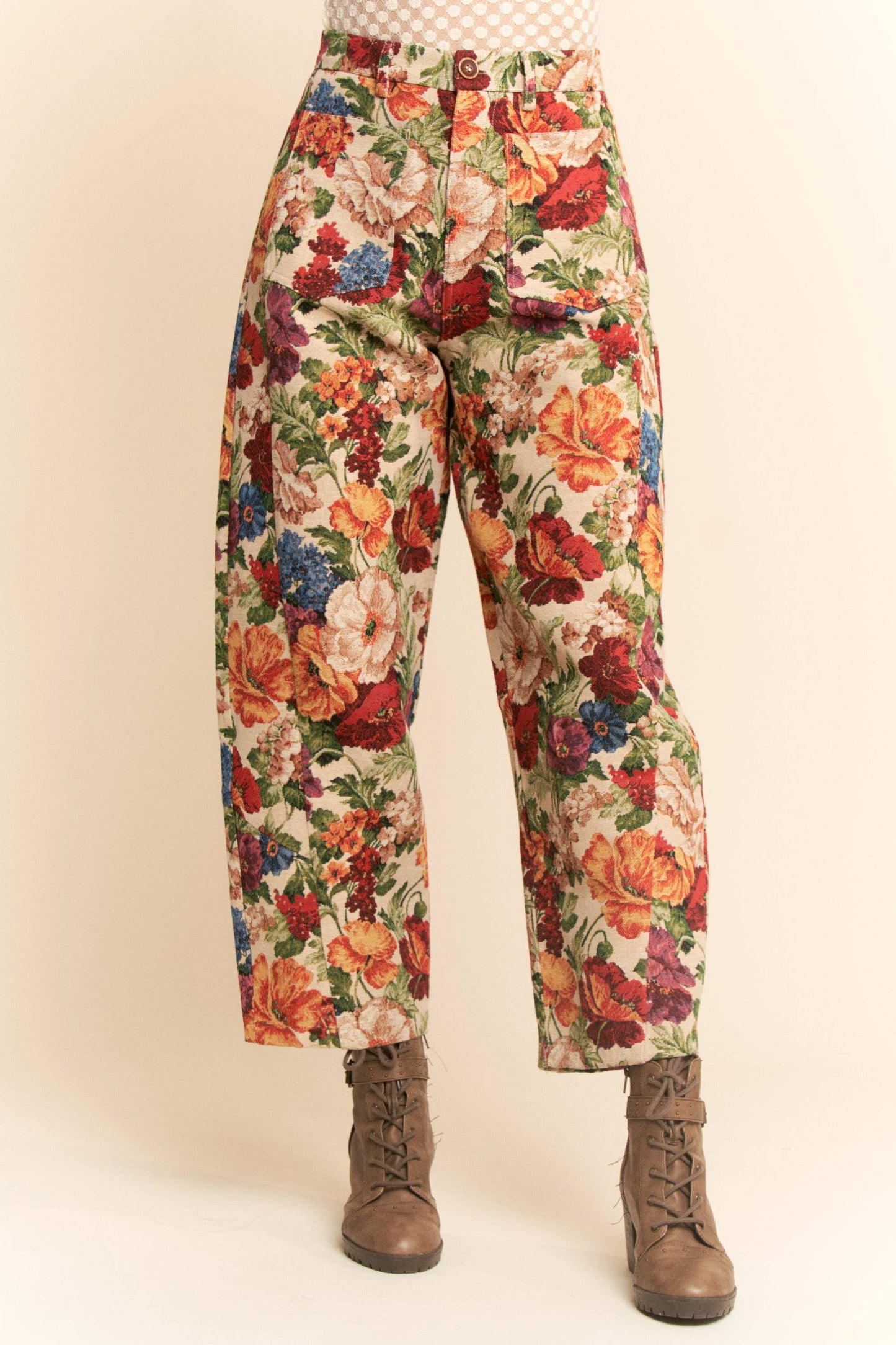 Floral Tapestry Wide Leg Pants