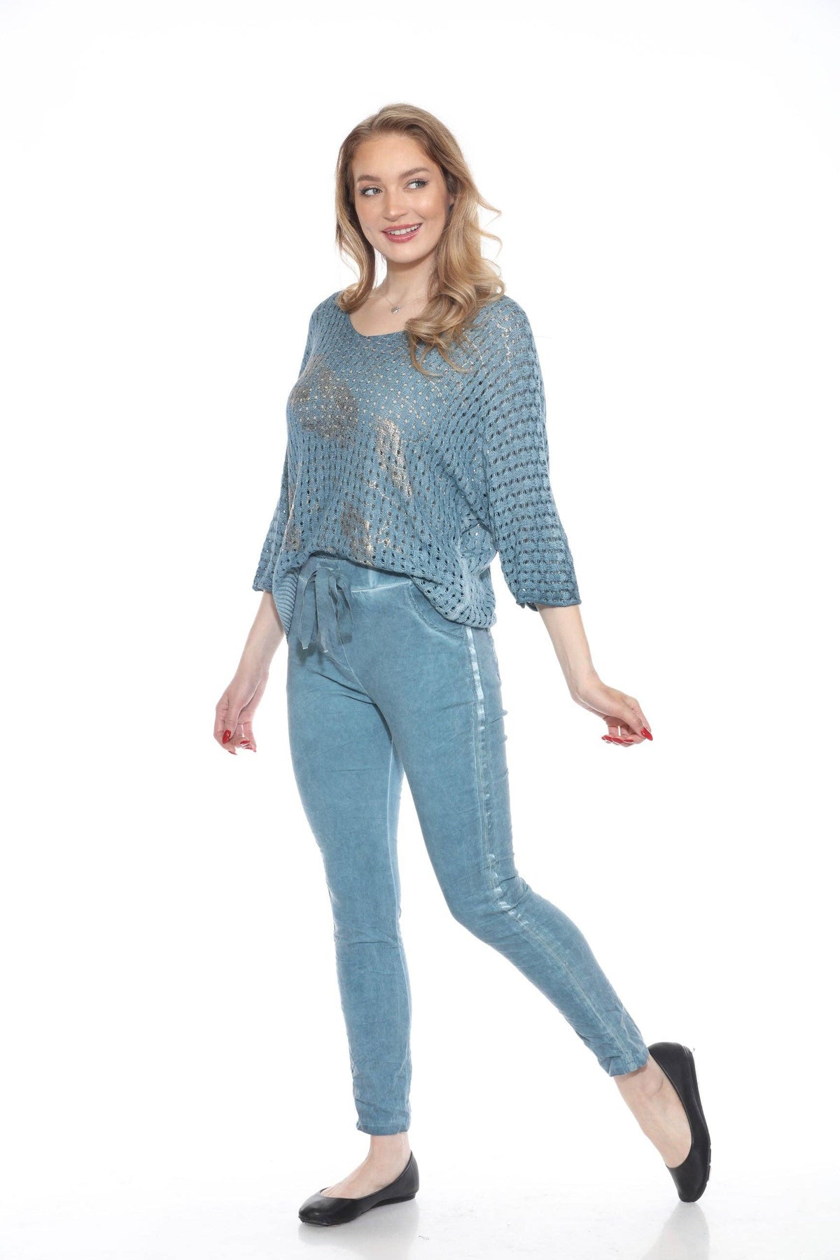 Ribbon Stretch Pants: Black / One Size (2-14)