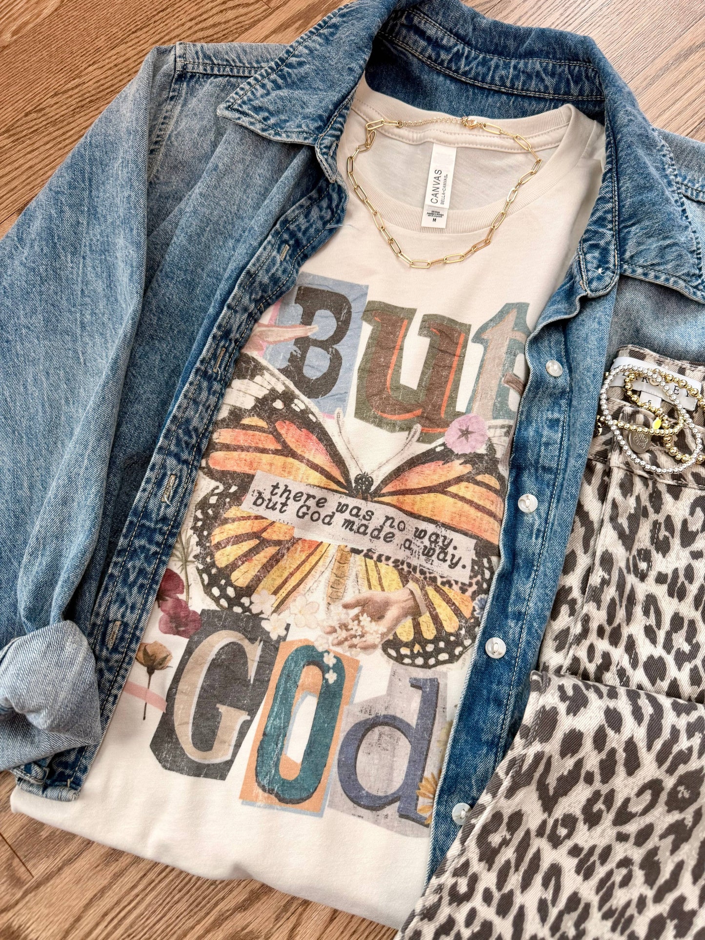 Boho Butterfly God Graphic Tee: XL