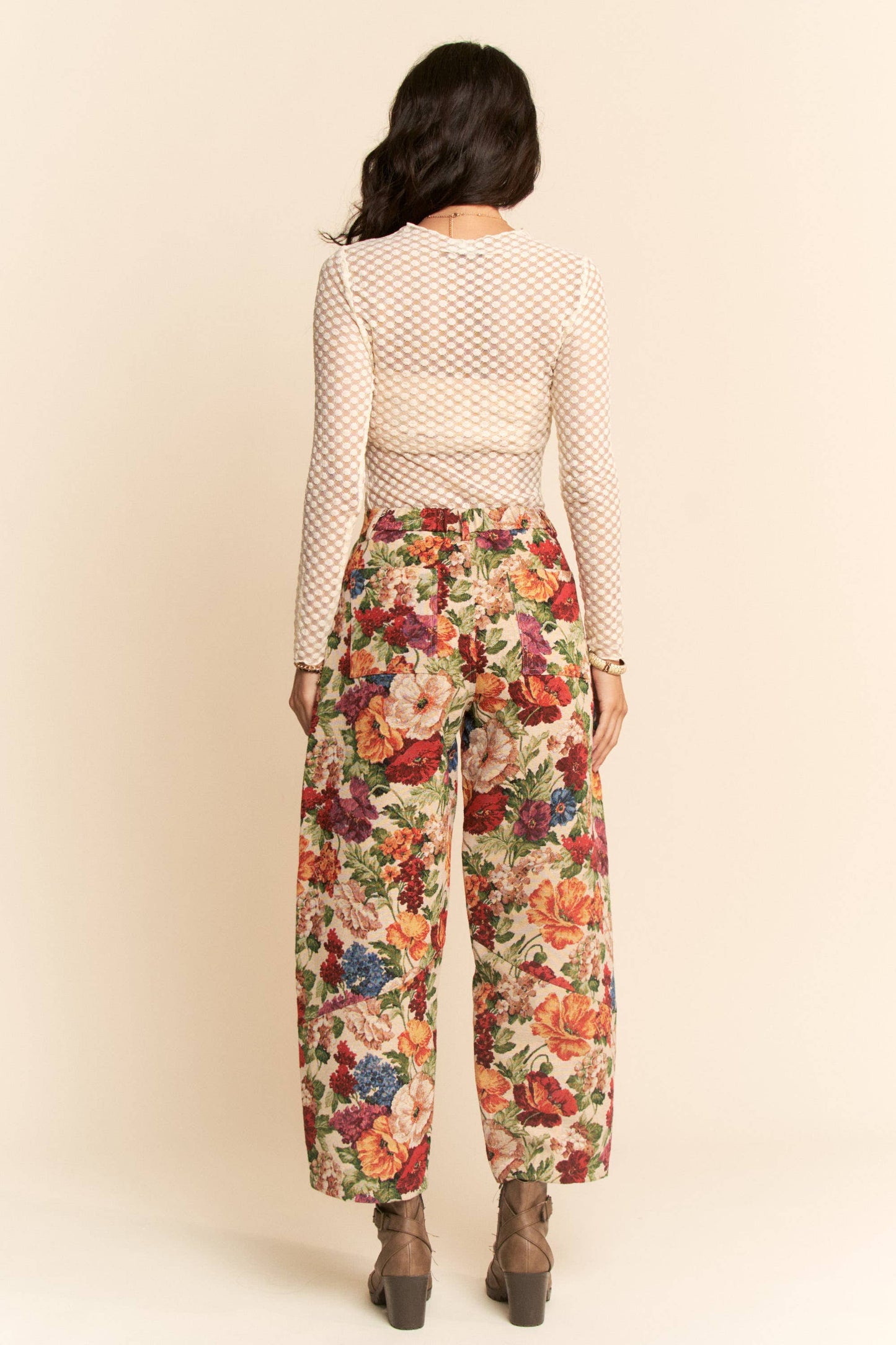 Floral Tapestry Wide Leg Pants