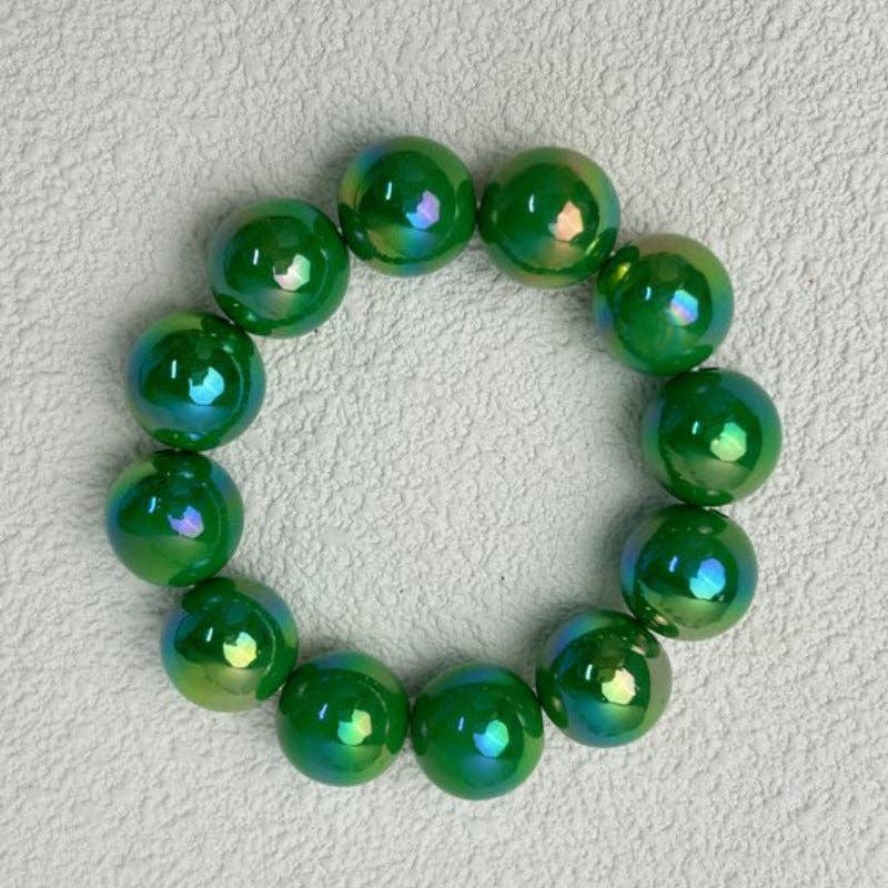 Colorful Holographic Bead Resin Bangle Dopamine N6A225: A01