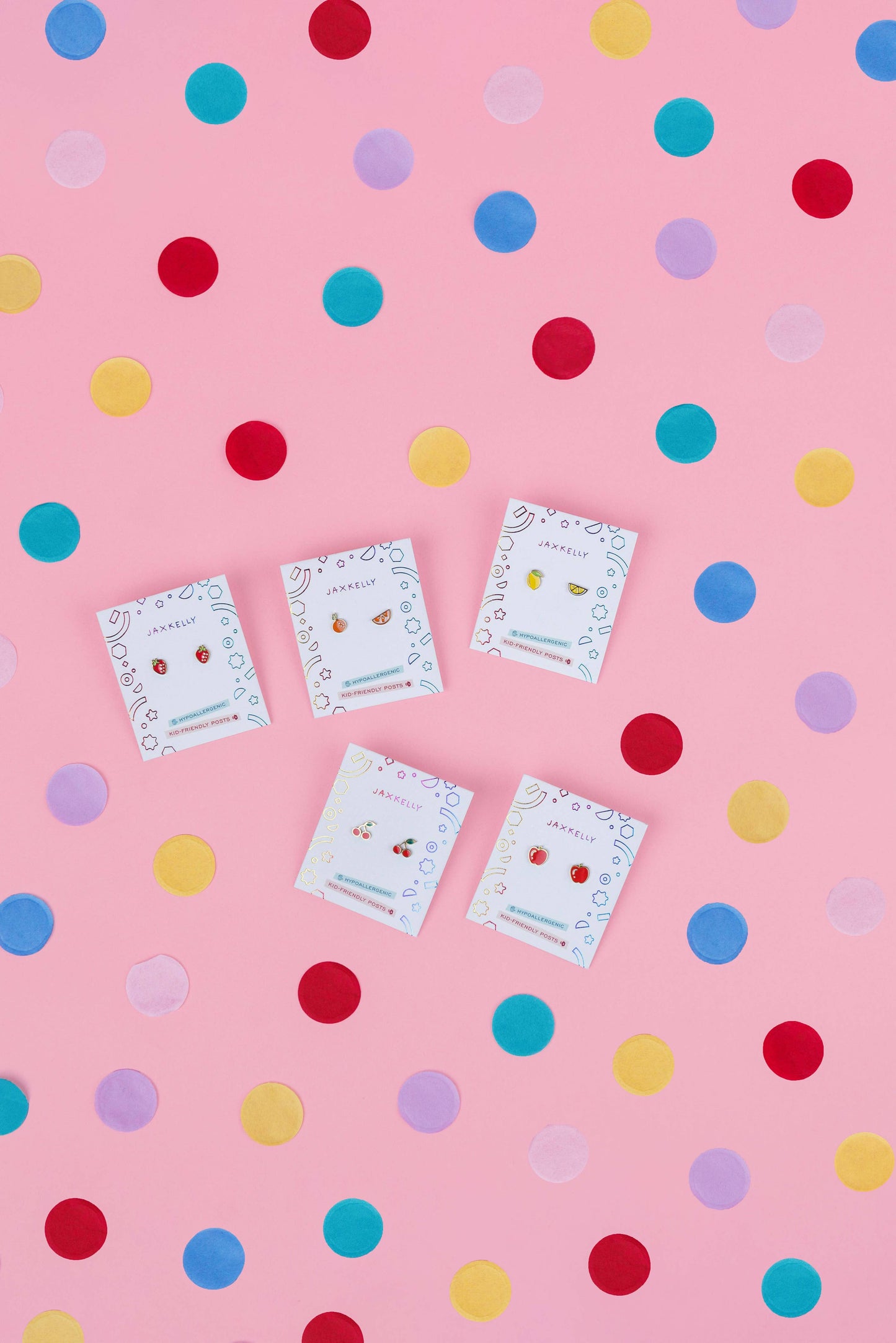 Strawberry Enamel Flat Back Kids Earrings