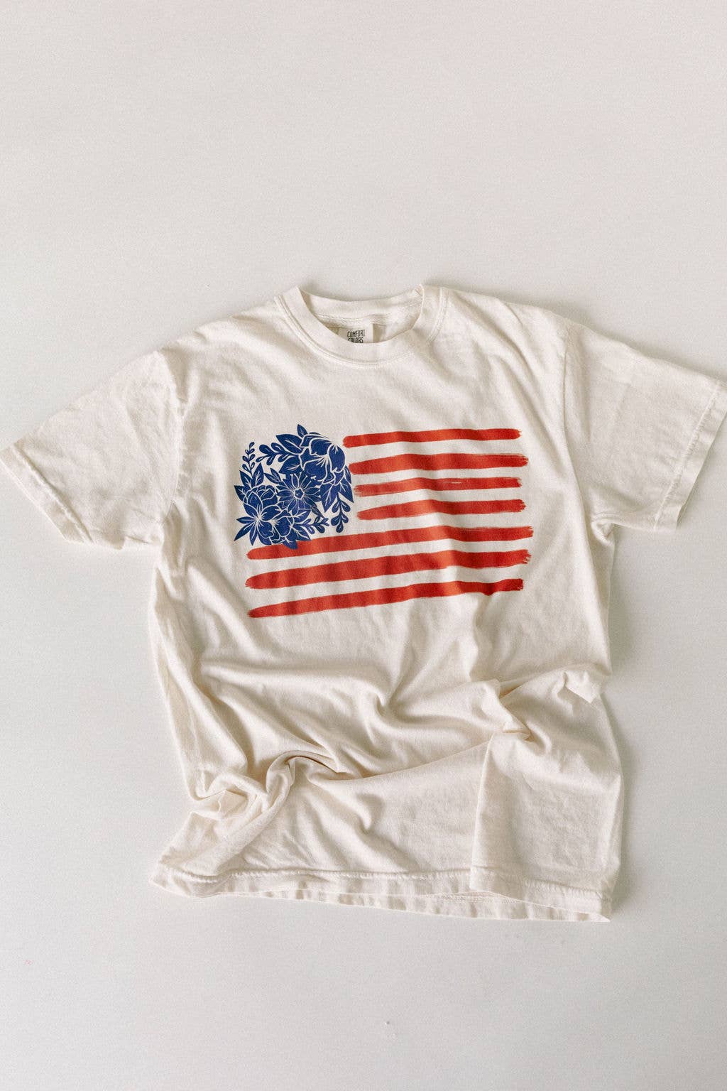 Ivory Floral Flag Tee