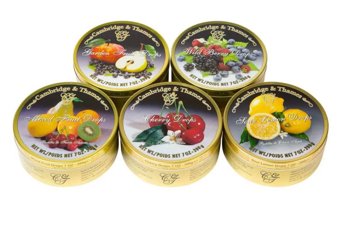 Cambridge & Thames Hard Candy 7oz Tins: Cherry Drops