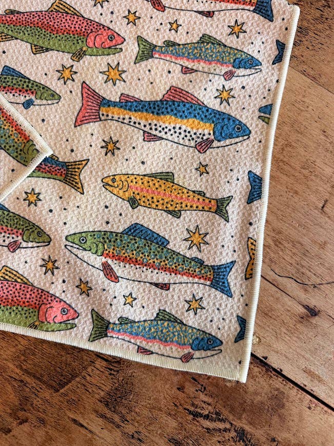 Kitchen Tea Towel Quick Dry | River Trout