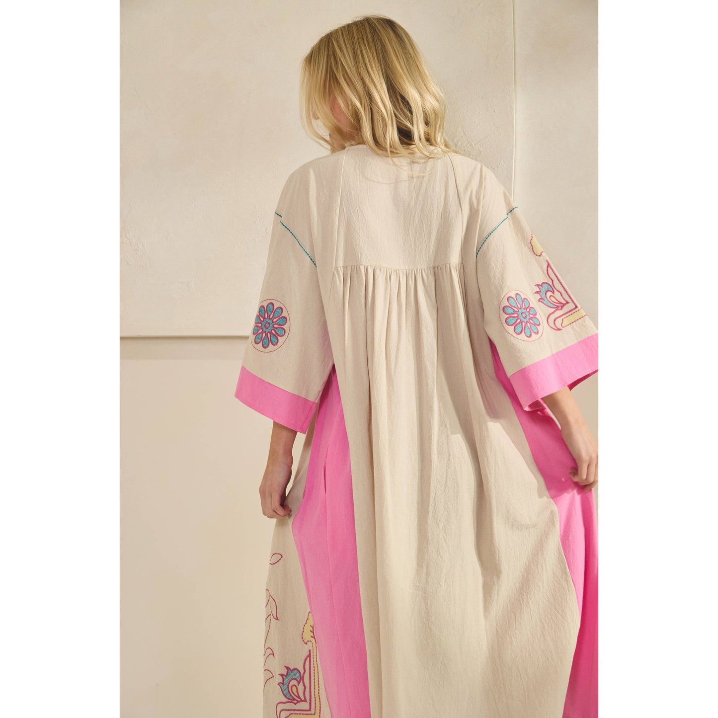 Vintage Embroidery Patch Maxi Dress
