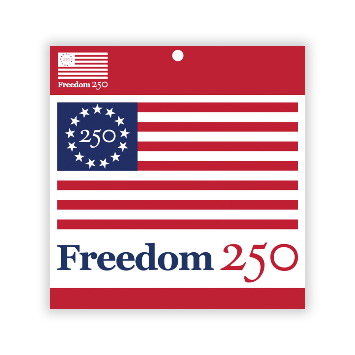 Freedom 250 4"x3" Auto Decal, White