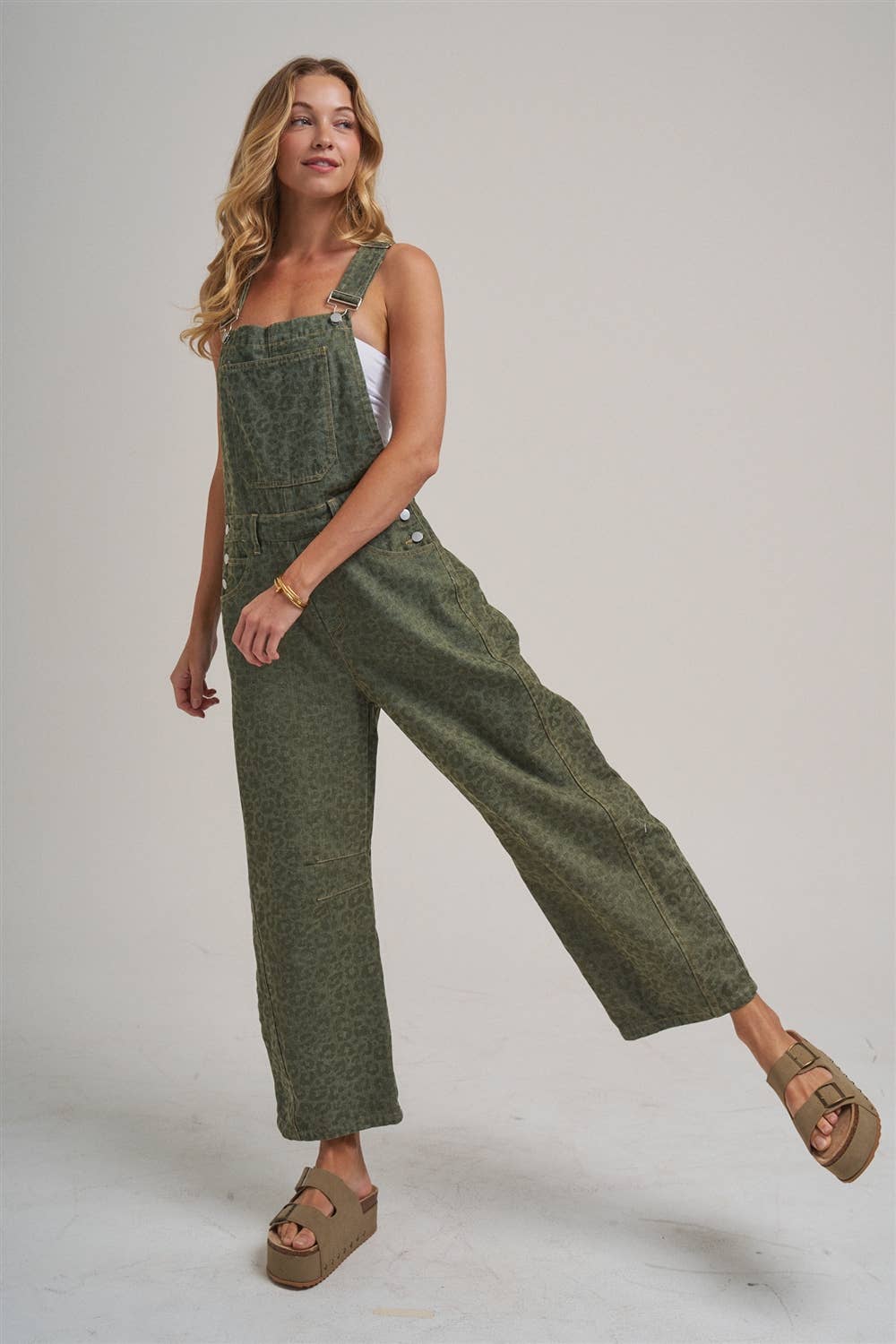Vintage Leopard Overall Jumpsuit
