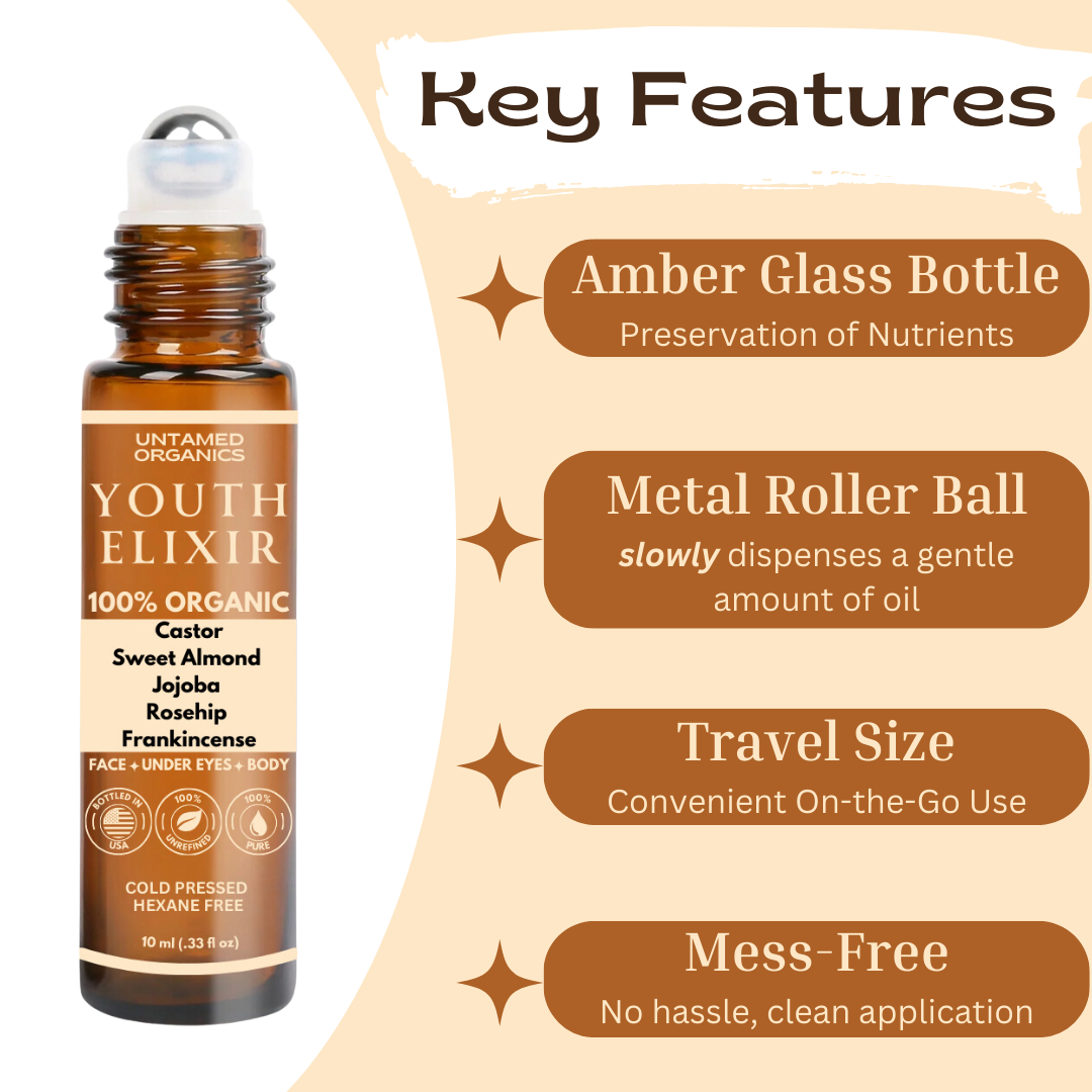 Organic Youth Elixir Oil Roller | 10 mL Glass Bottle: 10mL