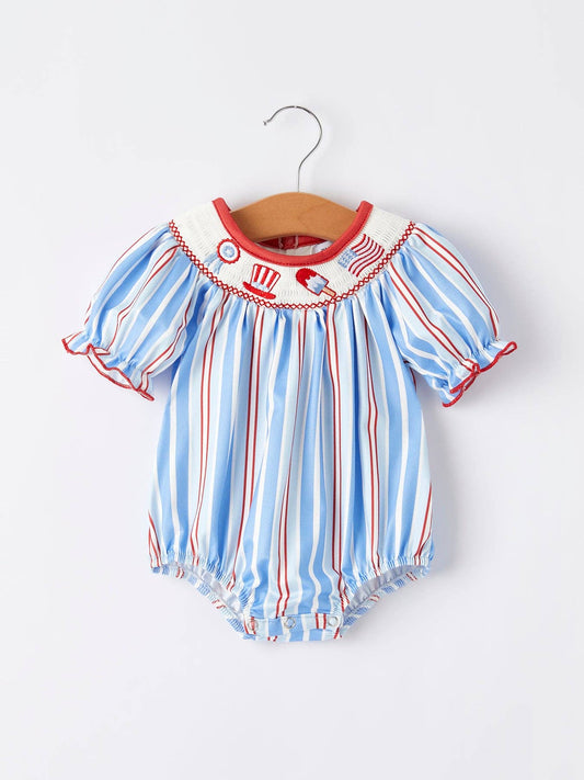 Ice Cream Smock Embroidery Baby Girl Romper