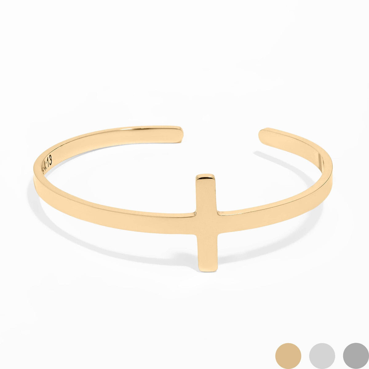 Cross Bracelet with Christian Scripture Philippians 4:13: Gold