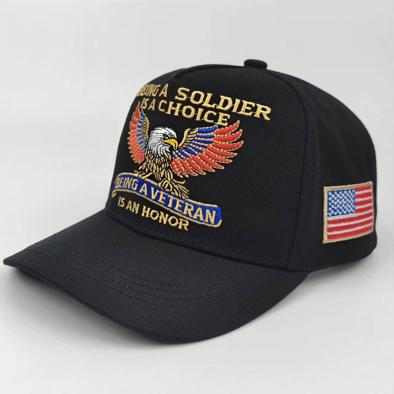 250th Anniv DD-214 Liberty Bell Embroidered Baseball Cap: Khaki / M