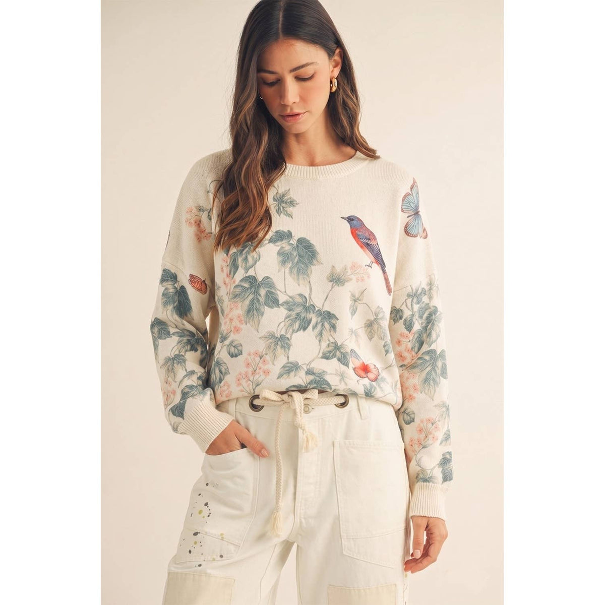 Poetic Woodland Flight Flora Knit Pullover