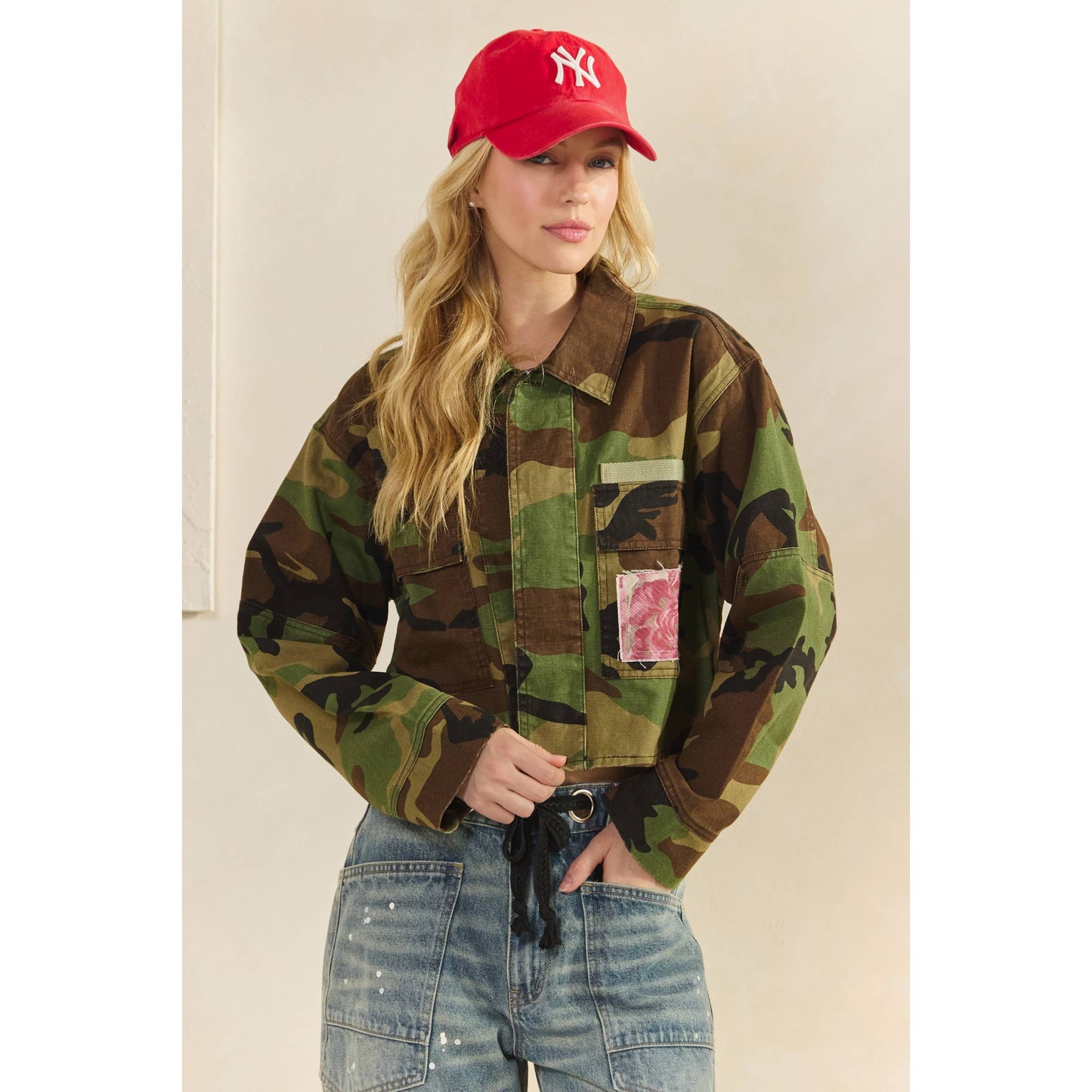 Camo Floral Contrast Jacket