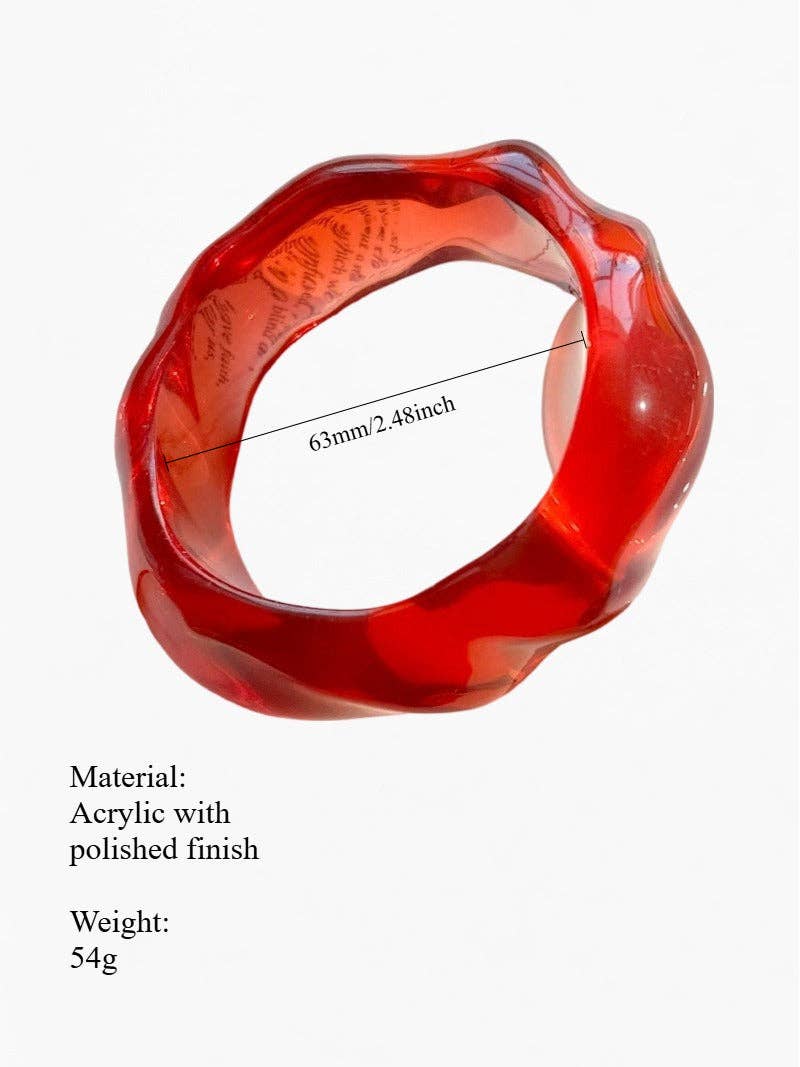 Colorful Holographic Bead Resin Bangle Dopamine N6A225: A01