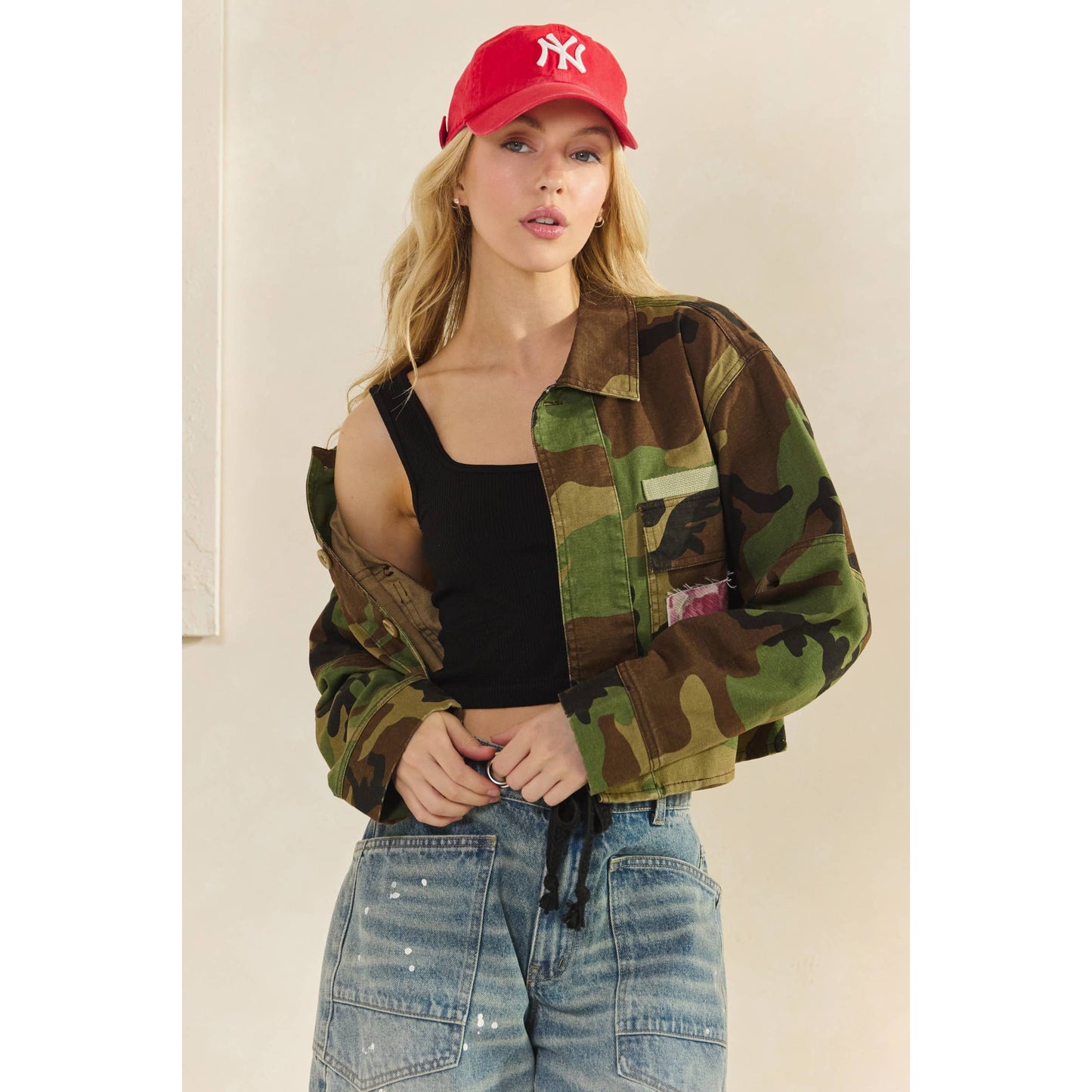 Camo Floral Contrast Jacket