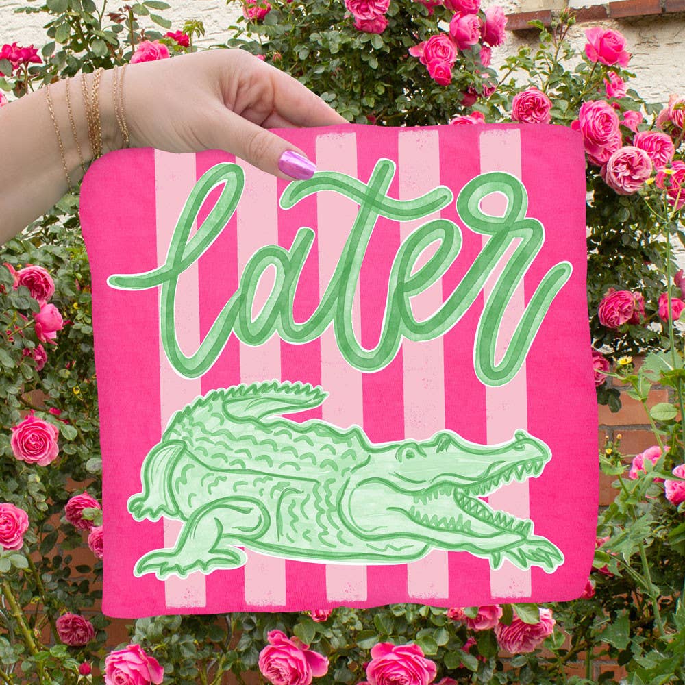 Preppy Later Gator DTF Heat Transfer: Adult / Purple