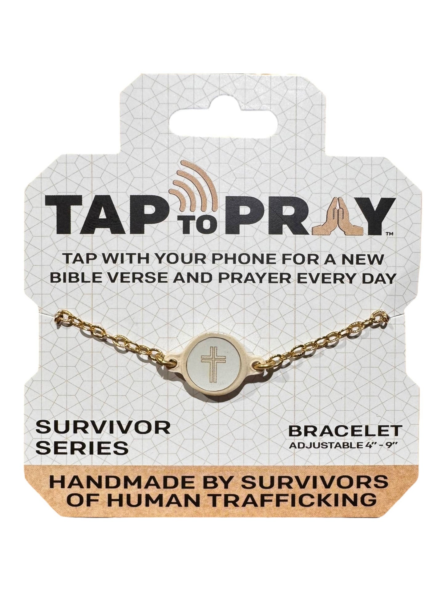 Tap To Pray™ - Survivor Series Handmade Bracelets: Dragonfruit + Cross